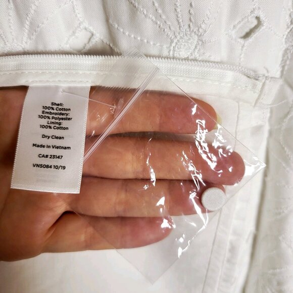 Talbots Plus Women's Eyelet Lace Top, Size 18W NWT White Summer Blouse - Picture 12 of 12